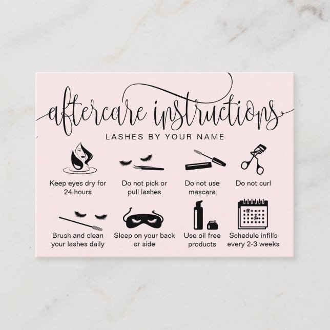 Tarjeta De Visita Iconos modernos de extensiones de pestañas de las  (Anverso)