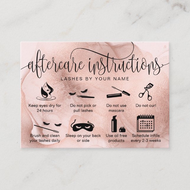 Tarjeta De Visita Iconos modernos de extensiones de pestañas de las  (Anverso)