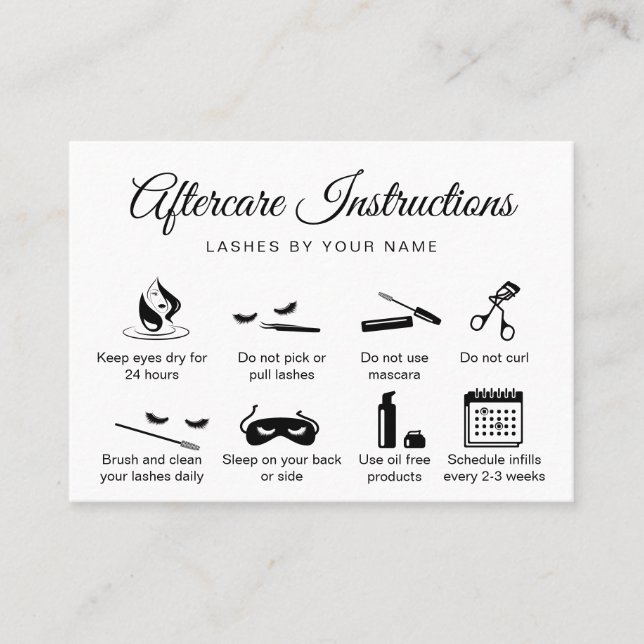 Tarjeta De Visita Iconos modernos de extensiones de pestañas de las  (Anverso)