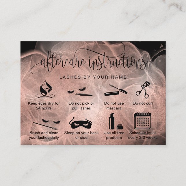 Tarjeta De Visita Iconos modernos de extensiones de pestañas de las  (Anverso)