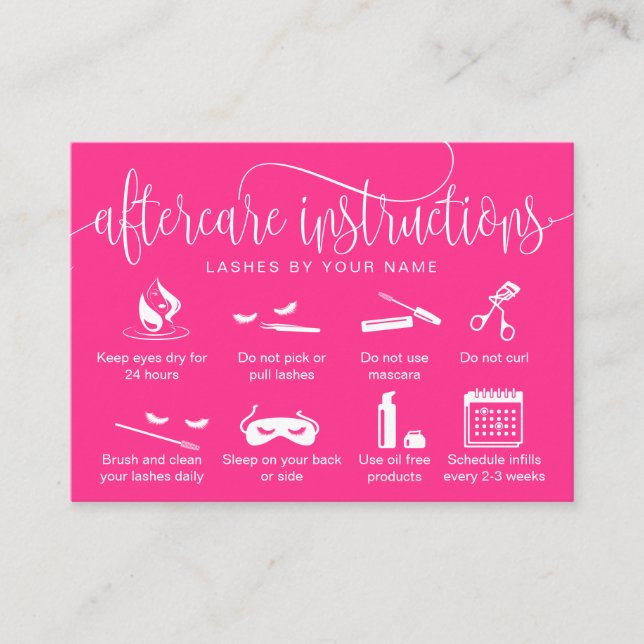 Tarjeta De Visita Iconos modernos de extensiones de pestañas de las  (Anverso)