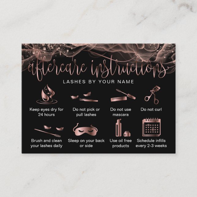 Tarjeta De Visita Iconos modernos de extensiones de pestañas de las  (Anverso)