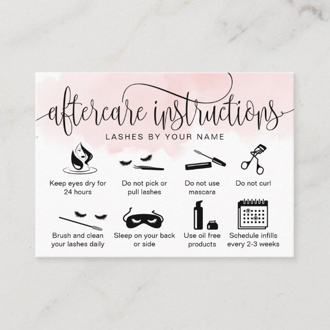 Tarjeta De Visita Iconos modernos de extensiones de pestañas de las  (Anverso)