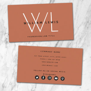 Tarjeta De Visita Iconos modernos de medios sociales Naranjas quemad