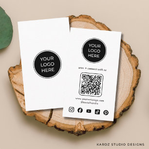 Tarjeta De Visita Iconos personalizados de redes sociales Código QR 