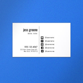 Tarjeta De Visita Iconos profesionales de medios sociales en blanco 