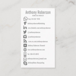 Tarjeta De Visita Iconos sociales de encargo de los medios