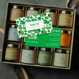 Tarjeta De Visita Iconos sociales de la hoja tropical de Monstera QR