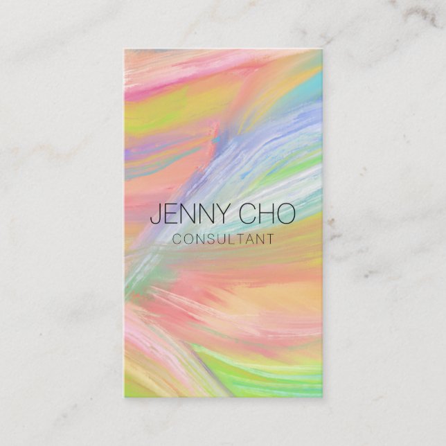 Tarjeta De Visita Iconos sociales del código QR de pintura arcoiris  (Anverso)