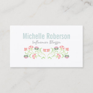 Tarjeta De Visita Iconos sociales florales de los medios