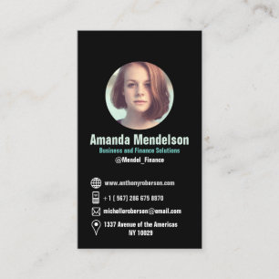 Tarjeta De Visita Iconos y foto sociales verticales negros modernos