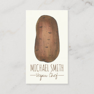 Tarjeta De Visita Idaho Potato Vegetarian Vegan Farmer Chef Jardín