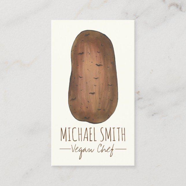 Tarjeta De Visita Idaho Potato Vegetarian Vegan Farmer Chef Jardín (Anverso)