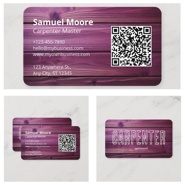 Tarjeta De Visita Ideas de diseño de modelo de carpintería rústica (Sample Model Design Ideas Rustic Carpenter Business Card
)