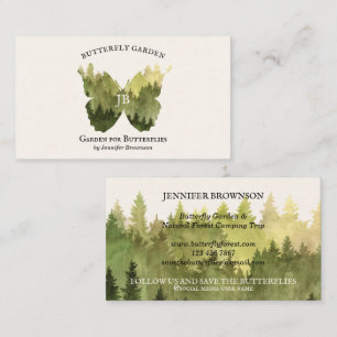 Tarjeta De Visita ideas de jardín de mariposas rústico Camping en el
