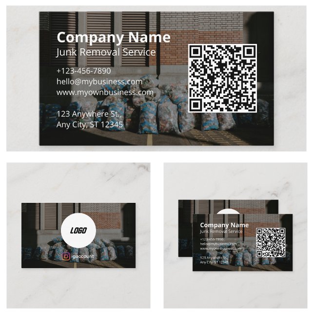 Tarjeta De Visita Ideas de servicio de eliminación de desechos (Junk Removal Hauling Service Ideas Business Card
)