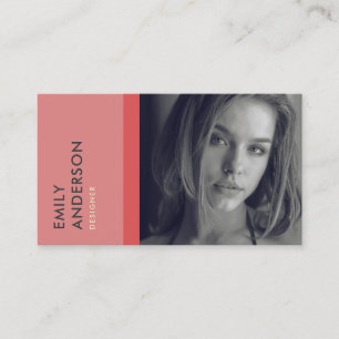 TARJETA DE VISITA IDENTIDAD DE FOTO PERSONAL ROJO ROJO DE ROJO SENCI