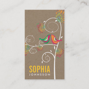 Tarjeta De Visita Identidad de la Boutique Floral de Aves de Amor Ca