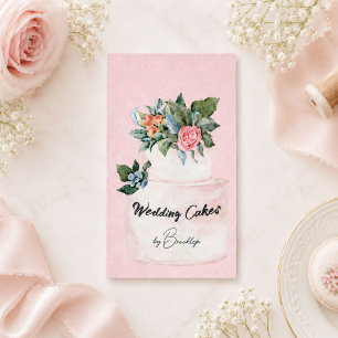 Tarjeta De Visita Identidad de repostería de pastelería de acuarela 
