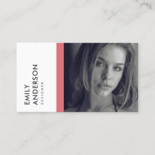 TARJETA DE VISITA IDENTIDAD FOTOGRÁFICA PERSONAL MODERNA SIMPLE NEGR