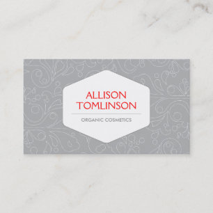 Tarjeta De Visita IDENTIDAD PERSONAL LUXE en RED & GRAY Nº 2