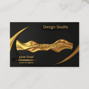 Tarjeta De Visita Identidad Profesional Achempong Modern Gold Flow –