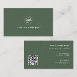 Tarjeta De Visita Identidad Profesional con Textura Verde Estilosa