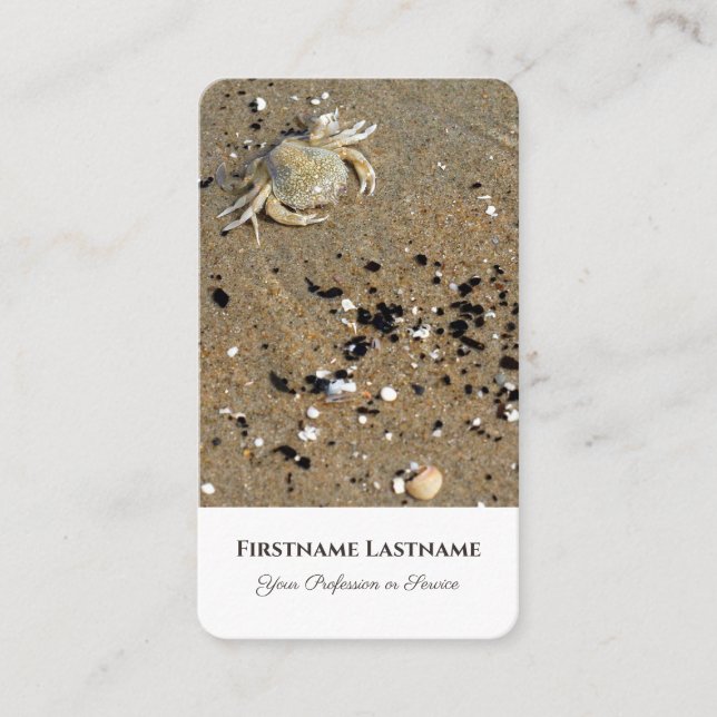 Tarjeta De Visita Idílica playa de arena con experto en entrenamient (Anverso)