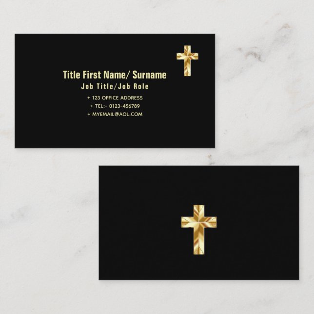 Tarjeta De Visita Iglesia católica de contacto de clérigos de fe (Anverso / Reverso)