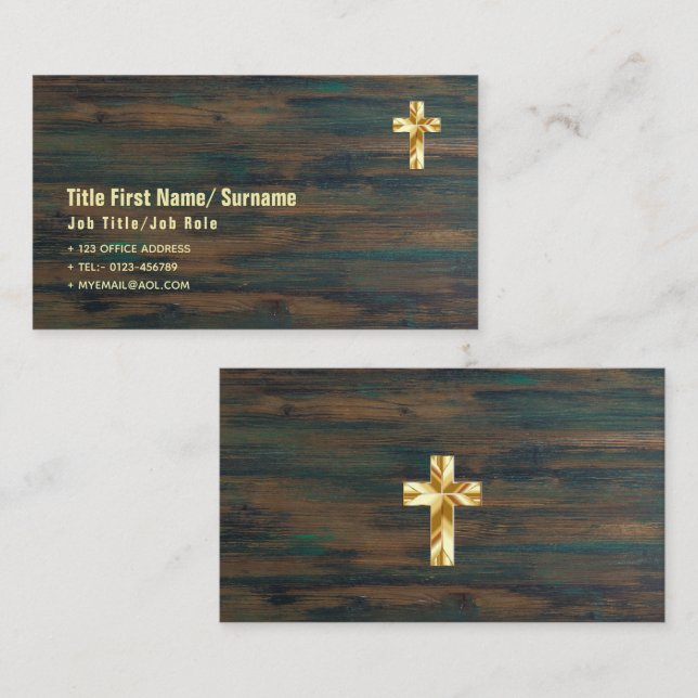 Tarjeta De Visita Iglesia católica religiosa clérigo cristiano (Anverso / Reverso)