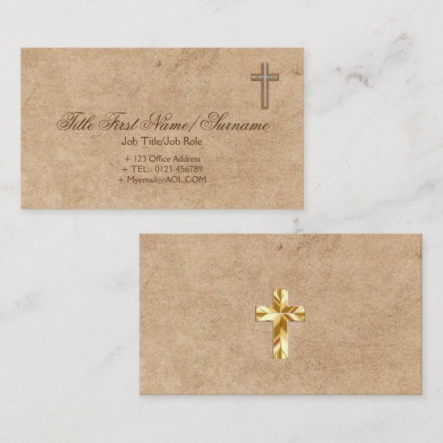 Tarjeta De Visita Iglesia Católica Religiosa Cristiana CUALQUIER cle (Anverso / Reverso)