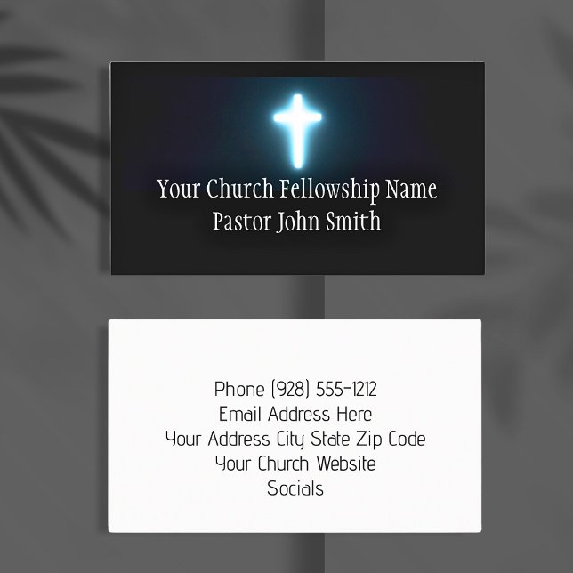 Tarjeta De Visita Iglesia cristiana de Cruz Blanca Iluminada (Subido por el creador)