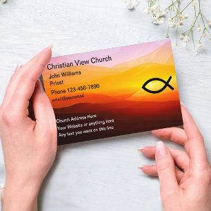 Tarjeta De Visita Iglesia cristiana Escenario Icthys