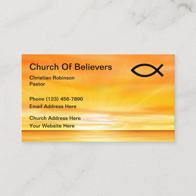Tarjeta De Visita Iglesia cristiana Ichthys (Anverso)