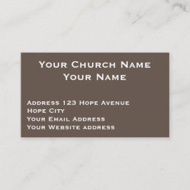 Tarjeta De Visita Iglesia cristiana Pastor Marrón Blanco Nombre reli