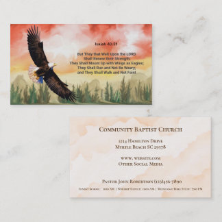 Tarjeta De Visita Iglesia de la Biblia Verse Personalizada