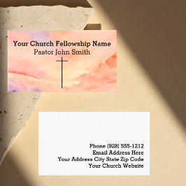 Tarjeta De Visita Iglesia de la Cruz del cielo del Naranja Abstracto