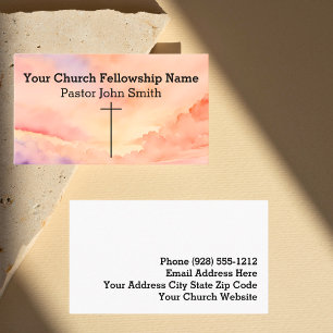 Tarjeta De Visita Iglesia de la Cruz del cielo del Naranja Abstracto
