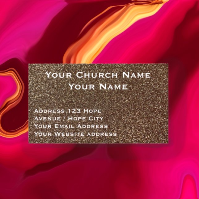 Tarjeta De Visita Iglesia de Oro Religiosa Religiosa Clásica (Customize Church Place of Worship business invitation card. Gold Black simple. Add Bible Verse Text)