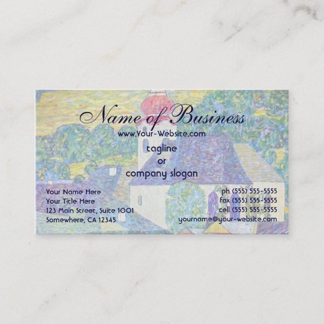 Tarjeta De Visita Iglesia de St. Wolfgang, por Gustav Klimt, arte vi (Anverso)