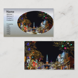 Tarjeta De Visita Iglesia decorada para Navidades