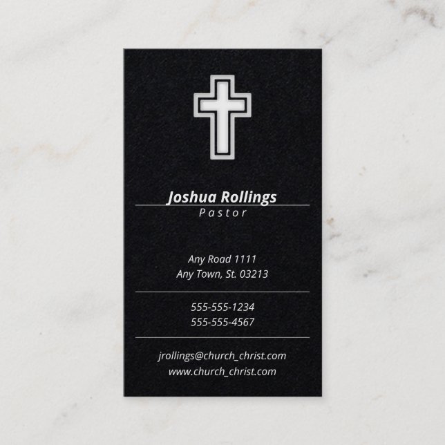 Tarjeta De Visita Iglesia del pastor del sacerdote el | de Cristo el (Anverso)