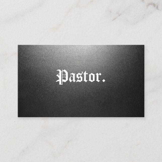 Tarjeta De Visita Iglesia negra iluminada por el pastor (Anverso)
