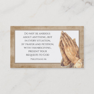 Tarjeta De Visita Iglesia Personalizado de las manos que rezan las e