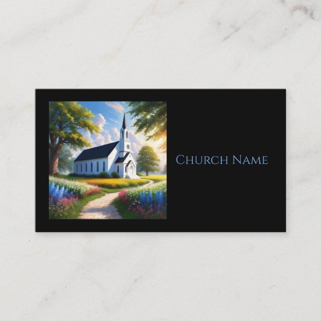 Tarjeta De Visita Iglesia pintoresca del país (Anverso)