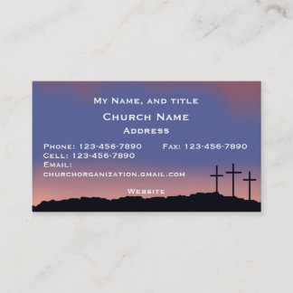 Tarjeta De Visita Iglesia / Religión Tres cruces Sunset sky