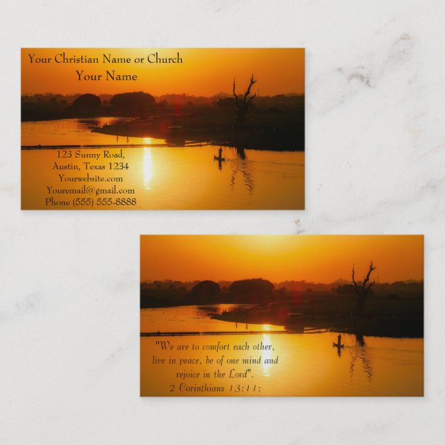 Tarjeta De Visita Iglesia religiosa cristiana Dios Inspirador (Anverso / Reverso)