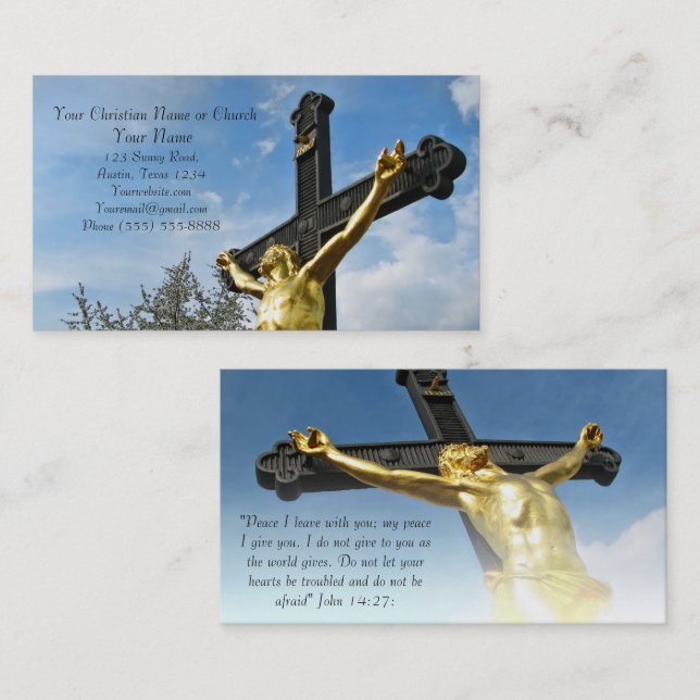 Tarjeta De Visita Iglesia religiosa cristiana Dios Inspirador (Anverso / Reverso)