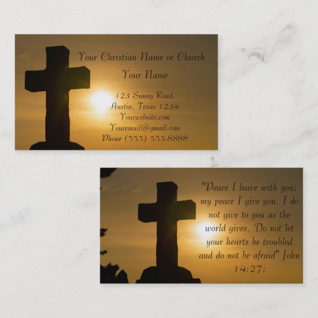 Tarjeta De Visita Iglesia religiosa cristiana Dios Inspirador (Anverso / Reverso)