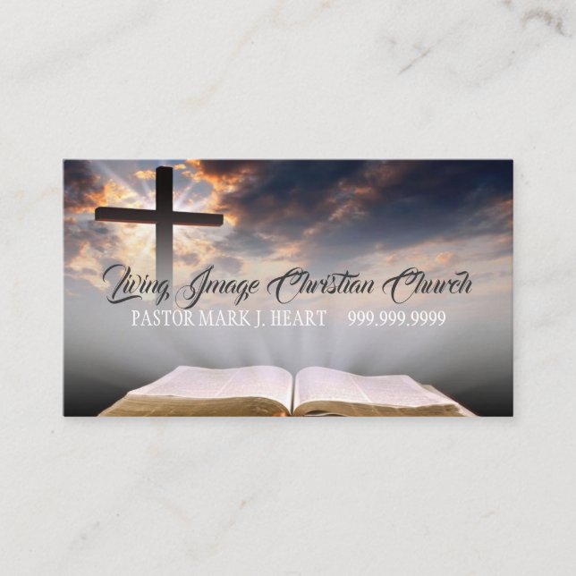Tarjeta De Visita Iglesia religiosa Cristianismo Pastor religioso (Anverso)